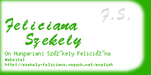 feliciana szekely business card